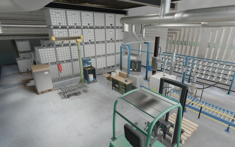 Factory floor, reconstructed model