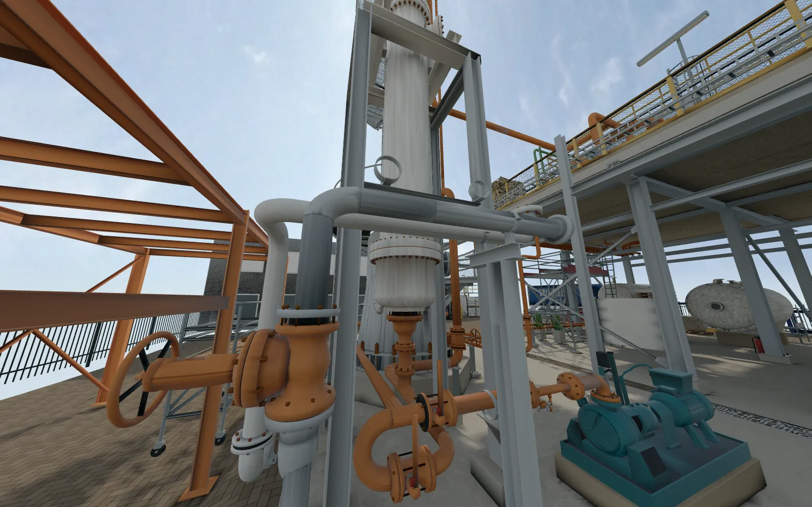 The same plant rebuilt as separated 3D objects